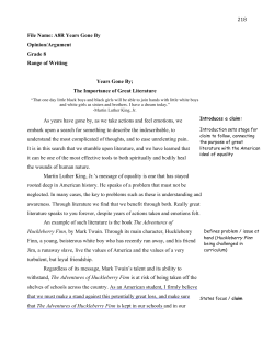 A8R Years Gone By Opinion/Argument Grade 8 Range of Writing