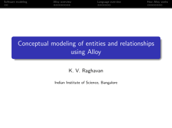 Conceptual modeling of entities and relationships using Alloy