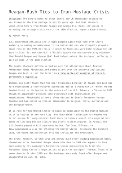 Reagan-Bush Ties to Iran-Hostage Crisis