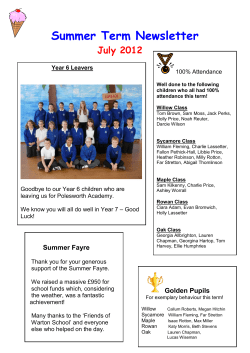 19th July 2012 - Warton Nethersole`s CE Primary School