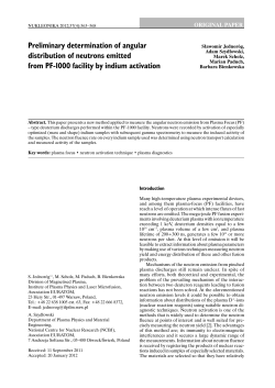 Preliminary determination of angular distribution of neutrons emitted