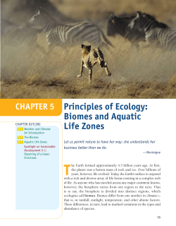 Principles of Ecology: Biomes and Aquatic Life Zones