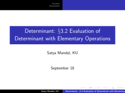 Determinant: &sect;3.2 Evaluation of Determinant with Elementary