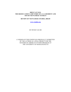 diem van ngo: the reeducation camp story of a us resident and south