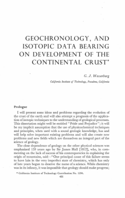geochronology, and isotopic data bearing on development of the