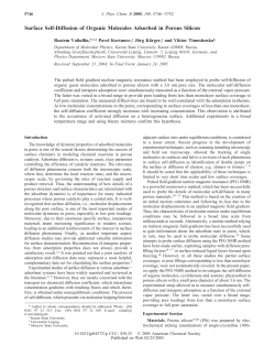 Surface Self-Diffusion of Organic Molecules Adsorbed in Porous