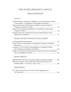 the studia philonica annual 2004 contents