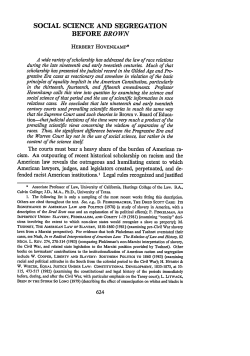 Social Science and Segregation Before Brown