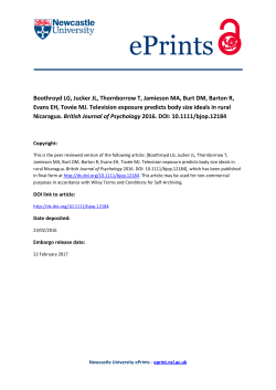 Television exposure predicts body size ideals in rural Nicaragua