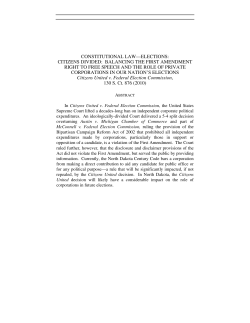 CONSTITUTIONAL LAW&mdash;ELECTIONS: CITIZENS DIVIDED