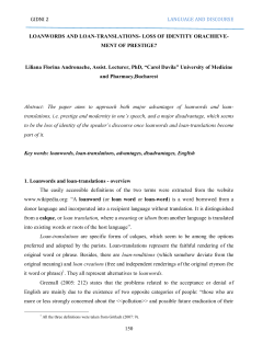 GIDNI 2 LANGUAGE AND DISCOURSE 150 LOANWORDS AND