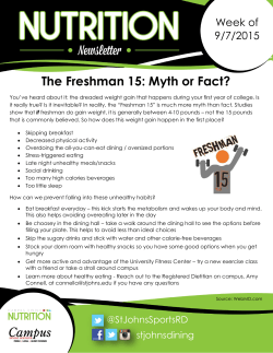 The Freshman 15: Myth or Fact?