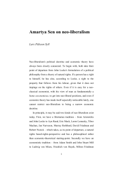 Amartya Sen on neo-liberalism