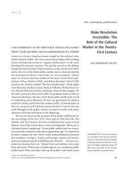 Make Revolution Irresistible: The Role of the Cultural Worker in the