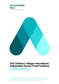 Feedback from Independent Review Panel