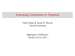 Expressing Comparison in Cheyenne
