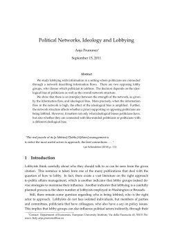 Political Networks, Ideology and Lobbying
