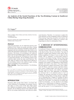 An Analysis of the Social Functions of the Tea-Drinking