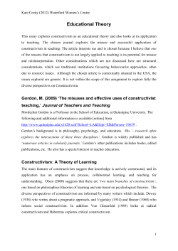 Educational Theory Constructivism by Kate Crotty
