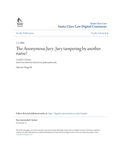 The Anonymous Jury: Jury tampering by another name?