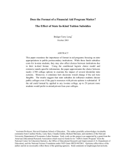 Does the Format of a Financial Aid Program Matter? The Effect of
