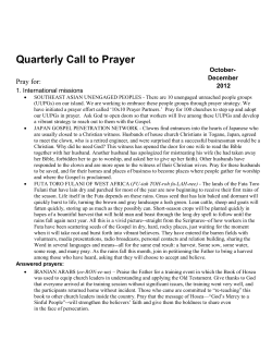 Pray for: (Small Headline 18pt