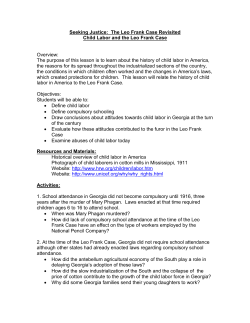 Child Labor and the Leo Frank Case