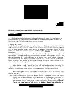 Marilyn Wayne, the only witness to hear Natalie`s cries for help&mdash;a
