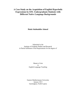 A Case Study on the Acquisition of English Hyperbolic Expressions