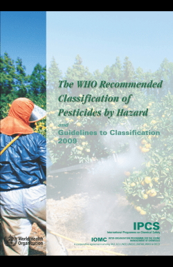 The WHO Recommended Classification of Pesticides by Hazard and