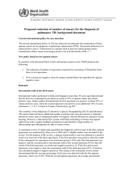 Proposed reduction of number of smears for the diagnosis of