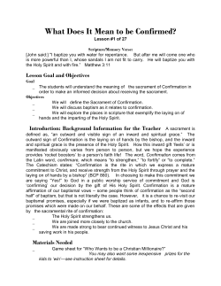 What Does It Mean to be Confirmed?