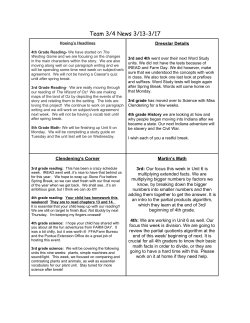 Team 3/4 News 3/13-3/17 - Franklin Community Schools
