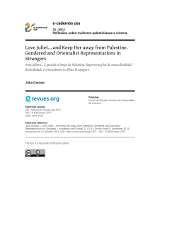 Love Juliet... and Keep Her away from Palestine. Gendered and