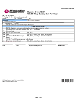 Physician Orders ADULT Title: ED Triage Standing Back Pain Orders