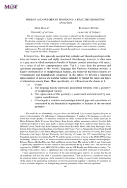 PERSON AND NUMBER IN PRONOUNS: A