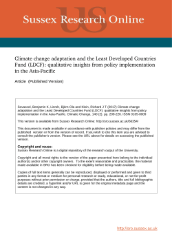 Climate change adaptation and the Least Developed Countries