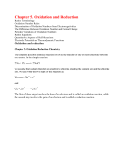 Chapter 5. Oxidation and Reduction