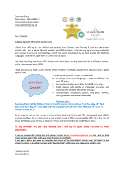 Let`s learn Spanish! - Cannon Lane Primary School