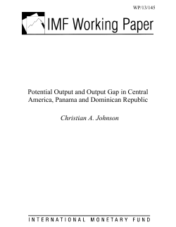Potential Output and Output Gap in Central America, Panama