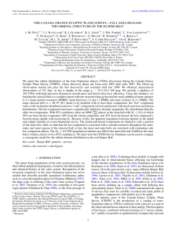 the orbital structure of the kuiper belt - Canada