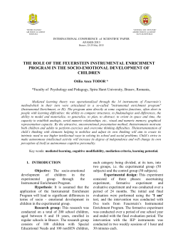 the role of the feuerstein instrumental enrichment program