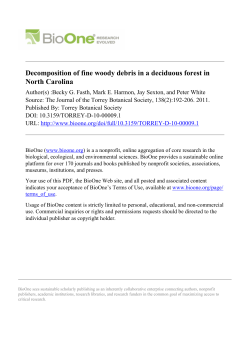 Decomposition of fine woody debris in a deciduous forest in North