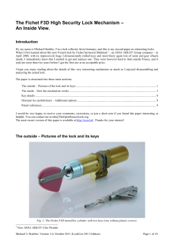 The Fichet F3D High Security Lock Mechanism