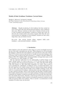 Models of Solar Irradiance Variations: Current Status Natalie A