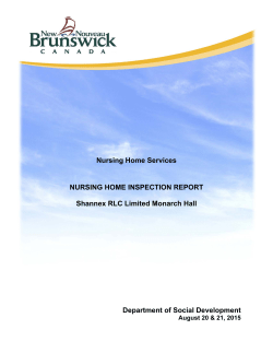 Nursing Home Services NURSING HOME INSPECTION REPORT