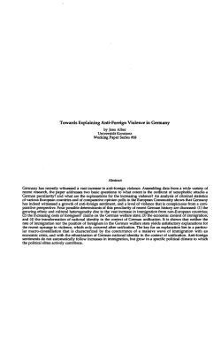 Towards Explaining Anti-Foreign Violence in Germany