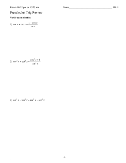 Precalculus Trig Review