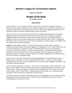 People of the Book - Women`s League for Conservative Judaism