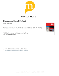 Susan Leigh Foster, &ldquo;Choreographies of Protest&rdquo;